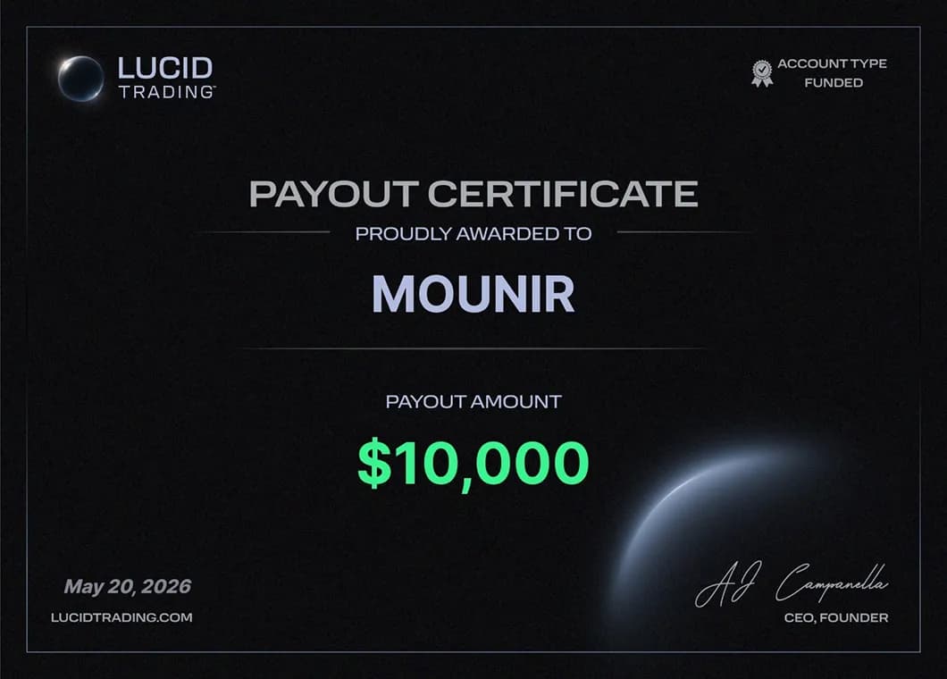 Wayond Plus funded trader payout certificate #1 — prop firm success proof
